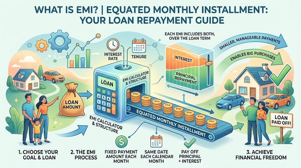 Home loan EMI calculator showing how monthly EMI includes principal and interest
